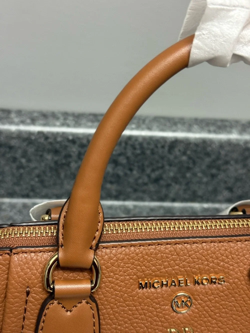 NWT Michael Kors Small Sienna Brown Leather Satchel TopHandle/Crossbody Bag $328 - Picture 8 of 16